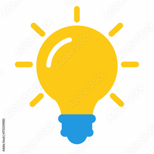 Illustration of a lightbulb with radiating lines, symbolizing an idea or innovation.