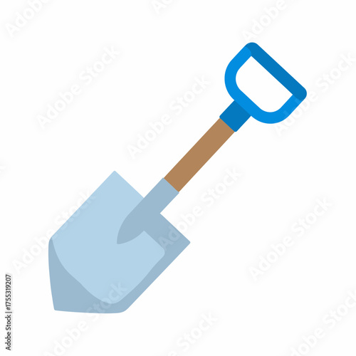 Blue shovel with handle for digging tasks, ideal for gardening, farming, construction projects, and outdoor activities in need of sturdy tools.
