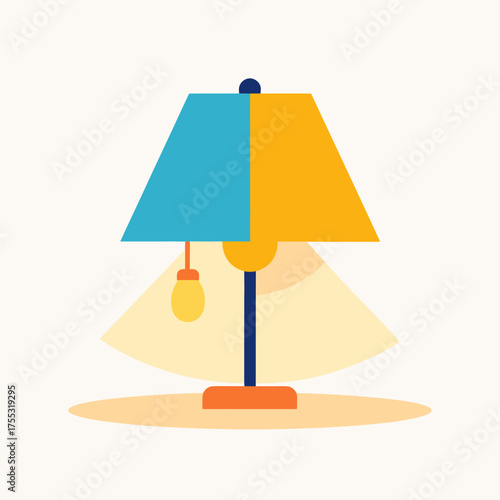 Brighten up your room with a vibrant table lamp featuring a colorful lampshade. Perfect for interior design projects and decor inspiration.