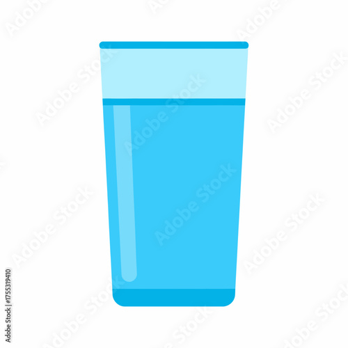 Glass with blue liquid can be used in designs for beverages, refreshments, health, and wellness concepts, invoking a calm, refreshing mood.