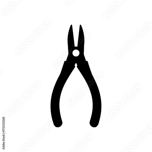 Silhouette of a pliers on transparent background