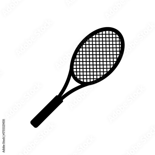 Tennis racket silhouette on transparent background