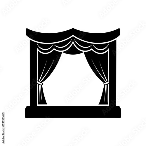 A theatrical stage design on transparent background silhouette