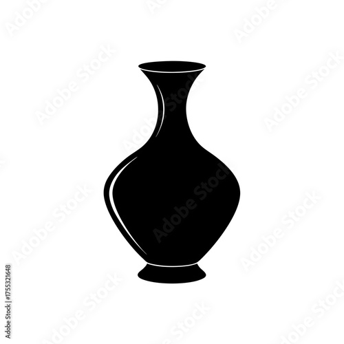 Silhouette of a vase art on transparent background