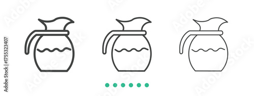 Water jug icon. Thin line icon vector