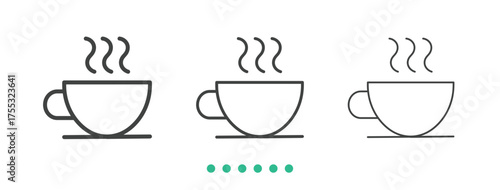 Hot coffee icon. Thin line icon vector