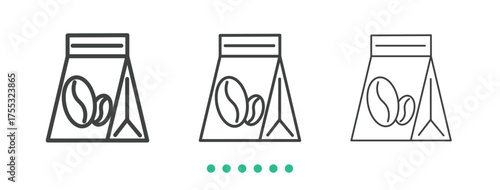 Smal pakaged coffee icon. Thin line icon vector