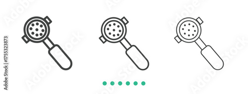 Poltafilter machine coffee icon. Thin line icon vector