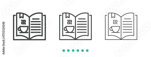 Menu book icon. Thin line icon vector