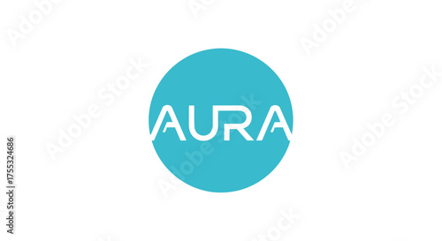 A Clean Iconic Wordmark Logo Featuring the Cyan Silhouette of 'Aura'_transparent.svg