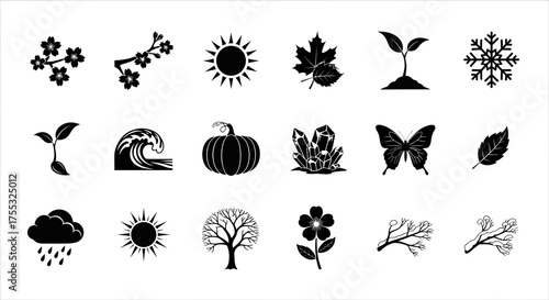 A Comprehensive Set of 15 Cohesive Black Vector Silhouettes for Graphic Seasonal Transitions_transparent.svg