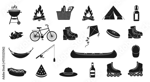 A Comprehensive Set of 15 Cohesive Black Vector Silhouettes for Playful Outdoor Celebration Activities_transparent.svg