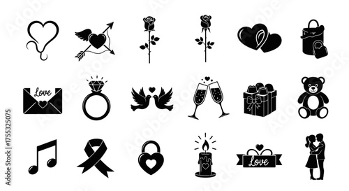 A Set of 15 Cohesive Black Vector Silhouettes for Whimsical Love and Romance Celebrations_transparent.svg