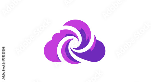 A conceptual logo with a luminous purple pink gradient silhouette of an abstract data cloud_transparent.svg