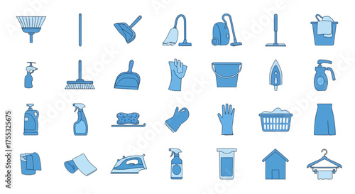 A Fresh Assortment of Cleaning and Housekeeping Icons in a Bright Color Scheme_transparent.svg