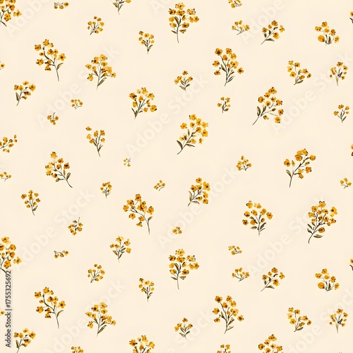 옐로우 플로럴 패턴 배경