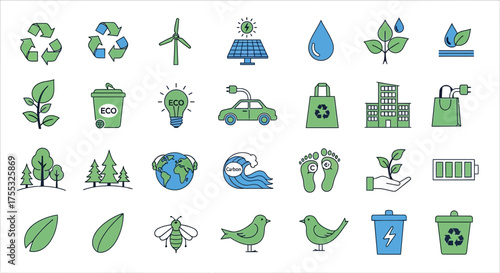 A Geometric Flat Design Collection of Environmental Conservation Icons_transparent.svg