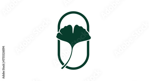 An Elegant Deep Emerald Green Ginkgo Leaf Silhouette Logo for a Sophisticated Brand Identity_transparent.svg