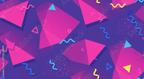 Retro 80s Maximalist Sticker Vector, Colorful Geometric Shapes Illustration