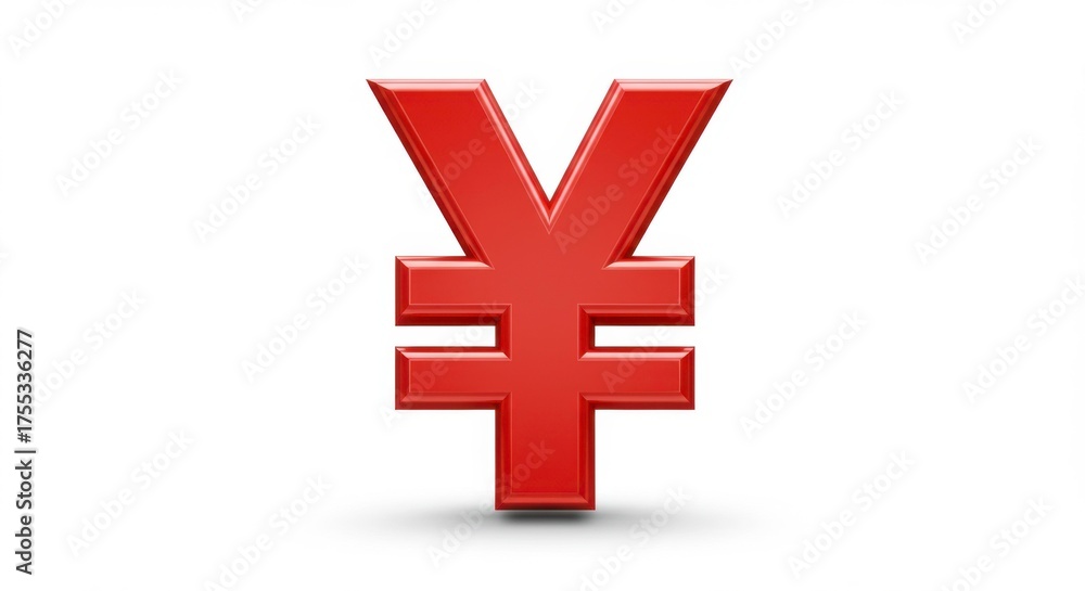 Obraz premium Elegant bronze yen currency symbol isolated on a clean white background with subtle shadow effect