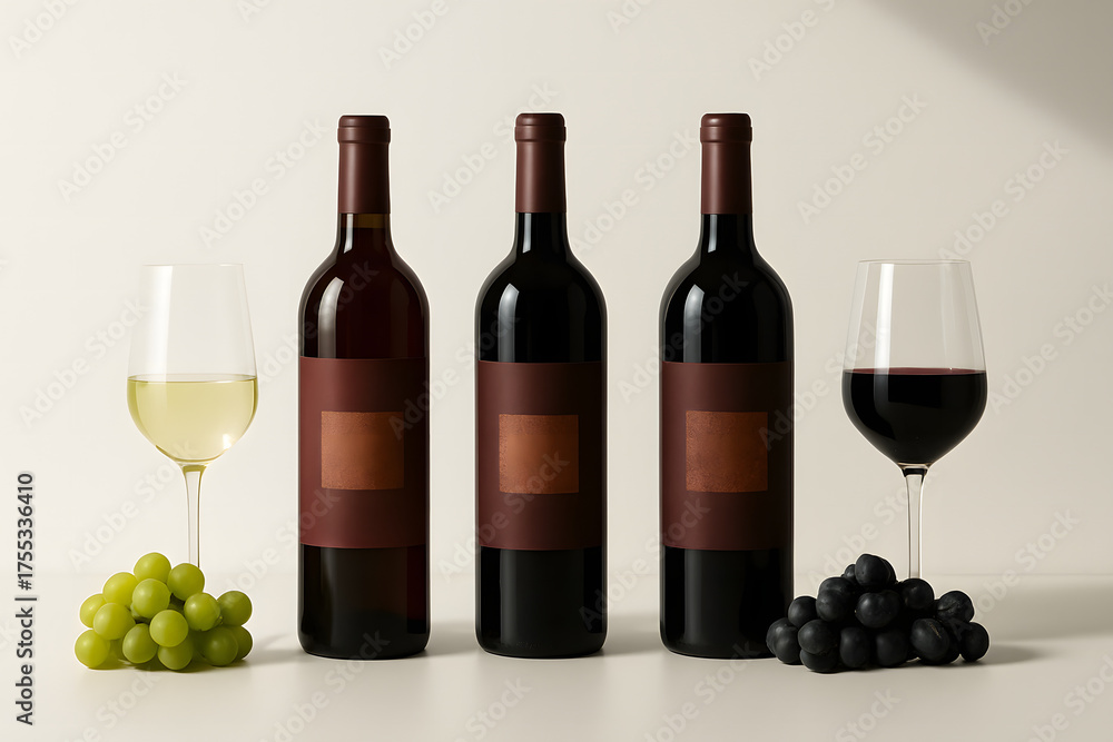 Fototapeta premium red wine and grapes
