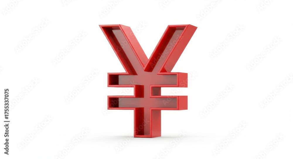 Obraz premium Isolated 3D rendering of a brown yen or yuan currency symbol on a plain white background