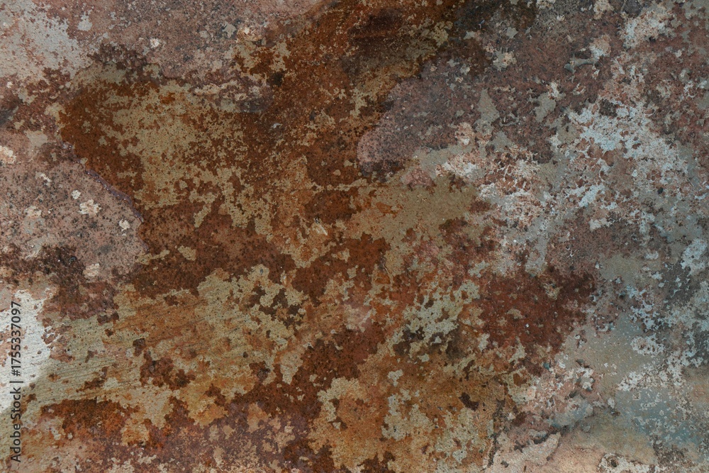 Fototapeta premium Abstract Full Frame Texture of Rusted Metal or Aged Stone with Brown, Rust, and Light Blue Patina