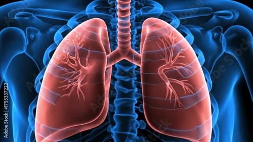 Lungs Anatomy 3D Animation Respiratory System Human Body Medical Illustration Bronchial Tree Healthcare Biology Science