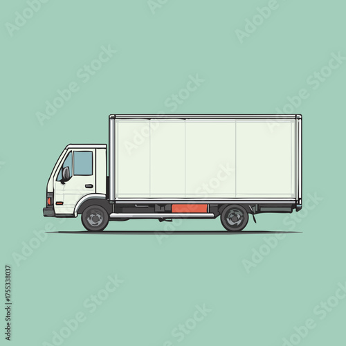 Modern freight truck flat vector