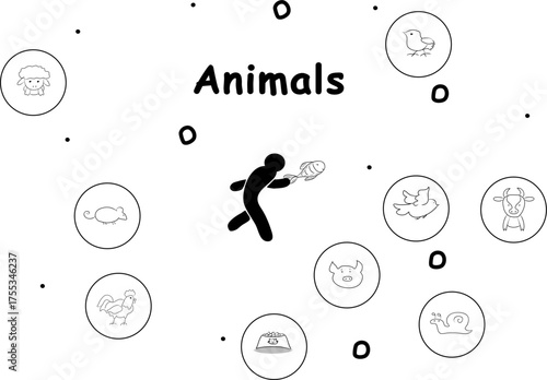 Infographics animals, modern vector illustration, infographic2025. Print design, business theme,  concept