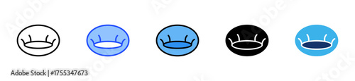 Bean Bag Chair Icon Collection With Multiple Styles