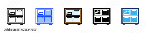 Shoe Cabinet Icon Collection With Multiple Styles