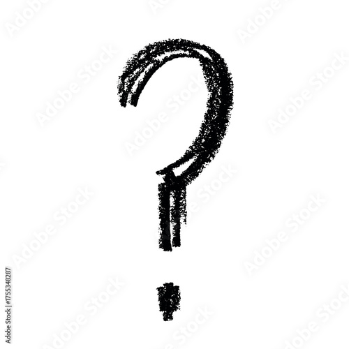Hand drawn question mark clipart Single element for design