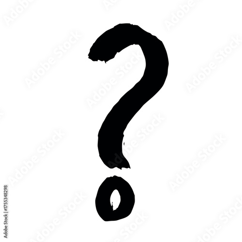 Hand drawn question mark clipart Single element for design
