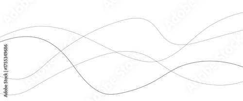 Technology abstract lines on white background. Undulate Grey Wave Swirl, frequency sound wave, twisted curve lines with blend effect