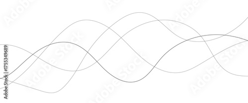 Abstract wavy black and white curved lines.