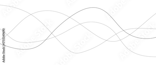 Abstract wavy black and white curved lines.