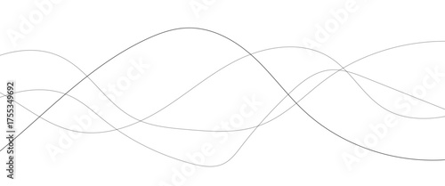 Abstract wavy black and white curved lines.