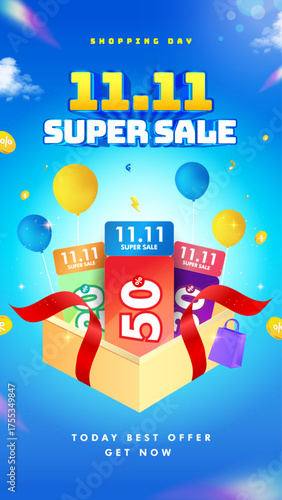 11.11 super sale promotion shop advertisement