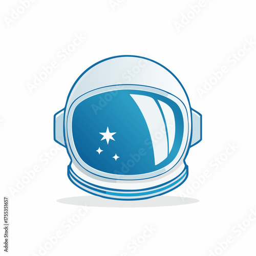 Astronaut Helmet Icon with Stars Reflection Representing Space Exploration Dreams