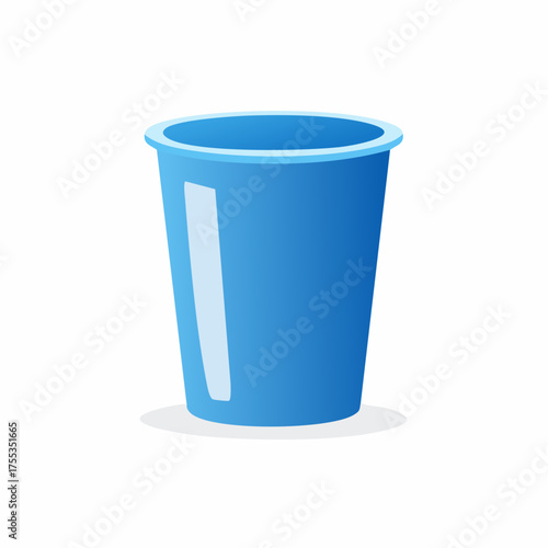 Blue plastic cup illustration for various design projects and applications