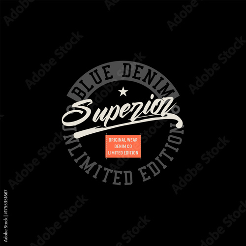superior denim vector t-shirt and apparel design
