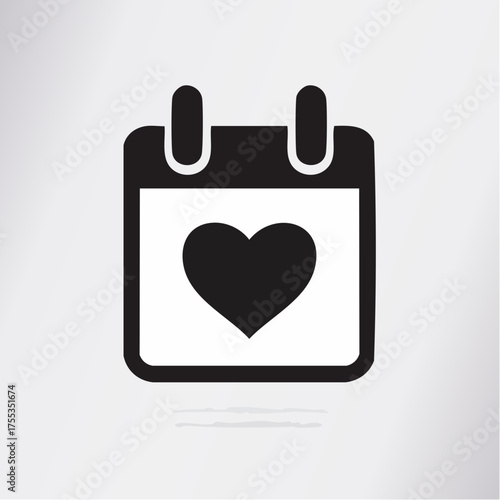 Calendar icon depicting love and romance, representing special occasions and celebrations