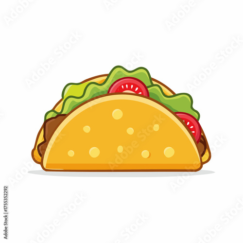 Delicious Taco Cartoon Illustration for Mexican Food Promotion and Menu Design