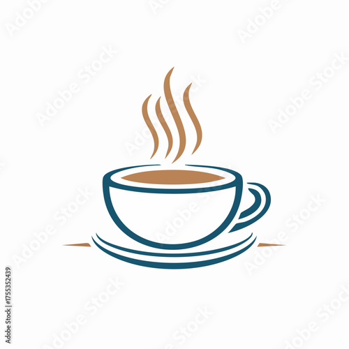 Elegant coffee cup illustration for cafe menu or branding, white background