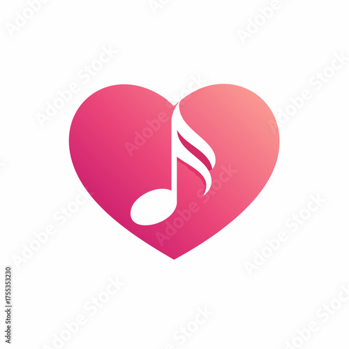 Love in Harmony: A Heart-Shaped Graphic with Musical Note for Valentine's Day