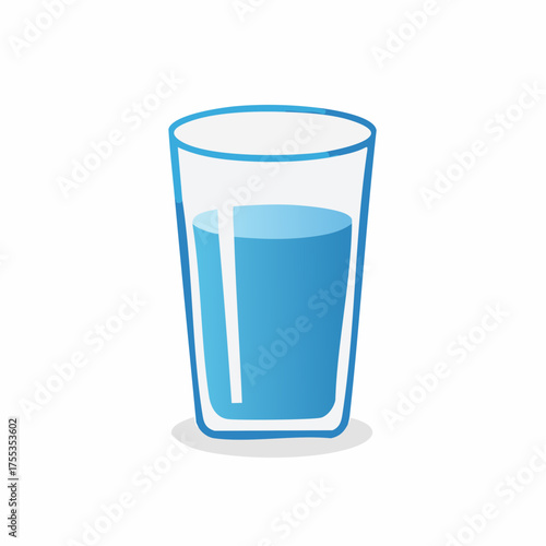 Refreshing glass of water: a simple, clean illustration promotes hydration and health