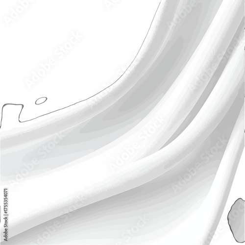 Abstract Smooth Curves in Shades of Gray Undulating Surface with Dark Outline Subtle Shadows Minimalist Composition Modern Art Aesthetic