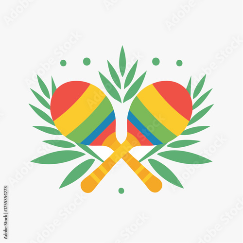 Vibrant maracas illustration for celebrating mexican cultural events and festivities
