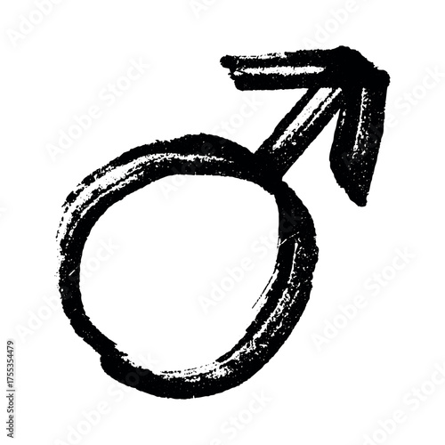 Hand drawn male gender identity sign Symbol used to represent sex and gender